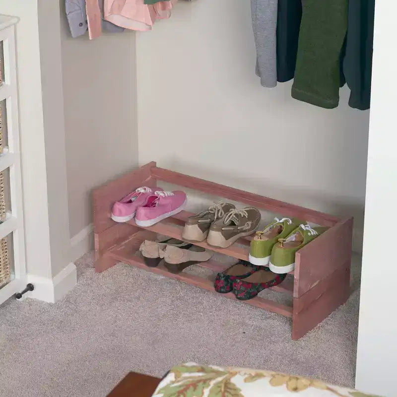 Range-chaussures empilable en cèdre Household Essentials : Rangement à chaussures sur pied pour placard et entrée, peut contenir 8 paires