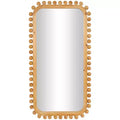 45"x24" Wood Wall Mirror with Beaded Frame Brown - Olivia & May: Decorative Rectangular Wall-Mount