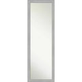 17" x 51" Vista Brushed Framed On the Door Mirror Nickel - Amanti Art: Polystyrene Frame, No Assembly Required
