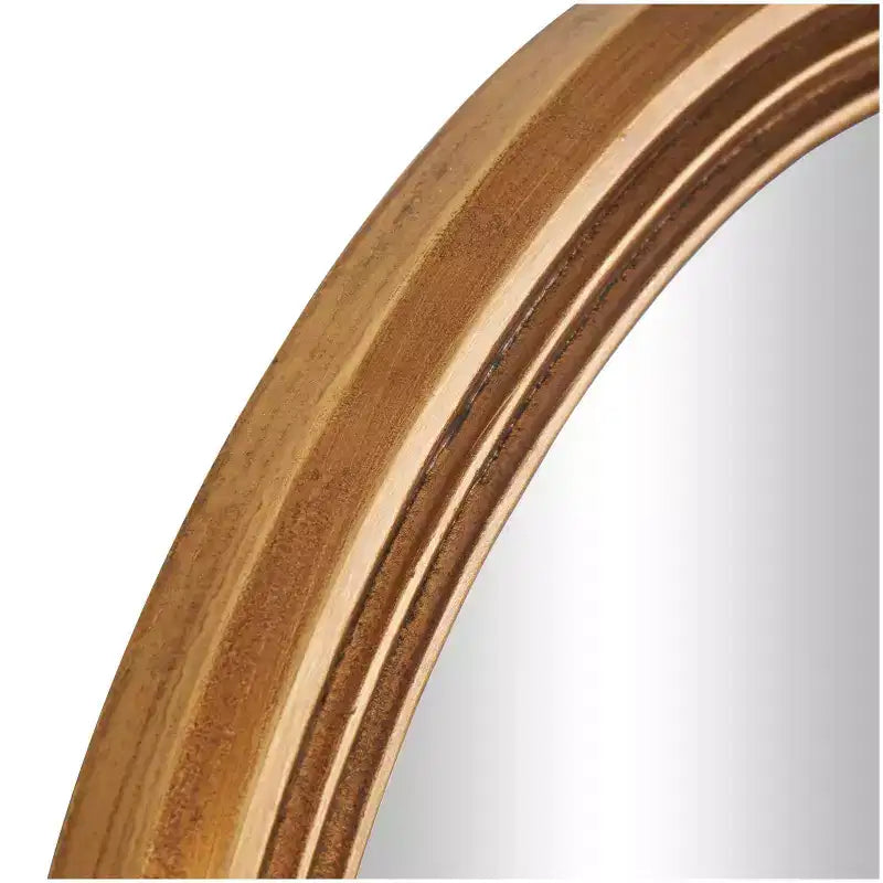Miroir mural en bois ondulé 47"x20" avec cadre nervuré doré - Olivia & May