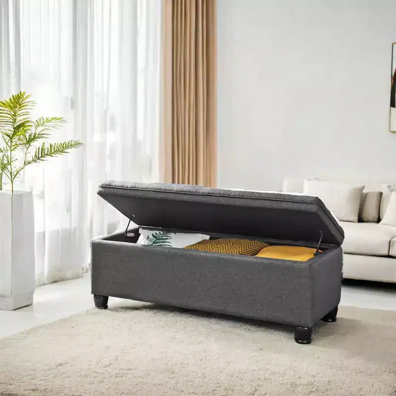 Banc de rangement ottoman, banc de rangement, banc en tissu pour entrée ou chambre, supporte 150 kg pour chambre et salon