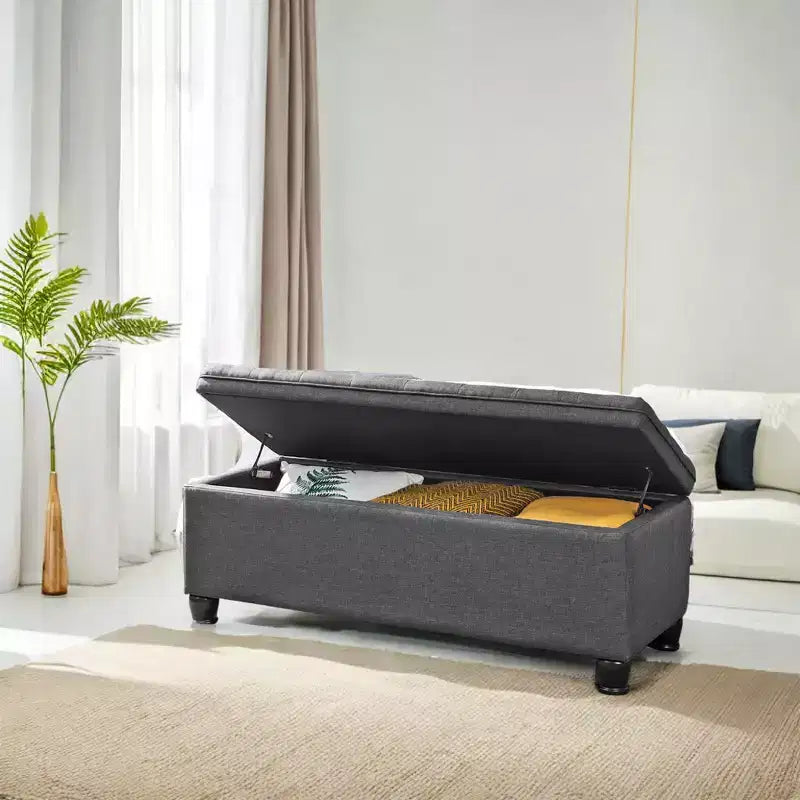 Banc de rangement ottoman, banc de rangement, banc en tissu pour entrée ou chambre, supporte 150 kg pour chambre et salon