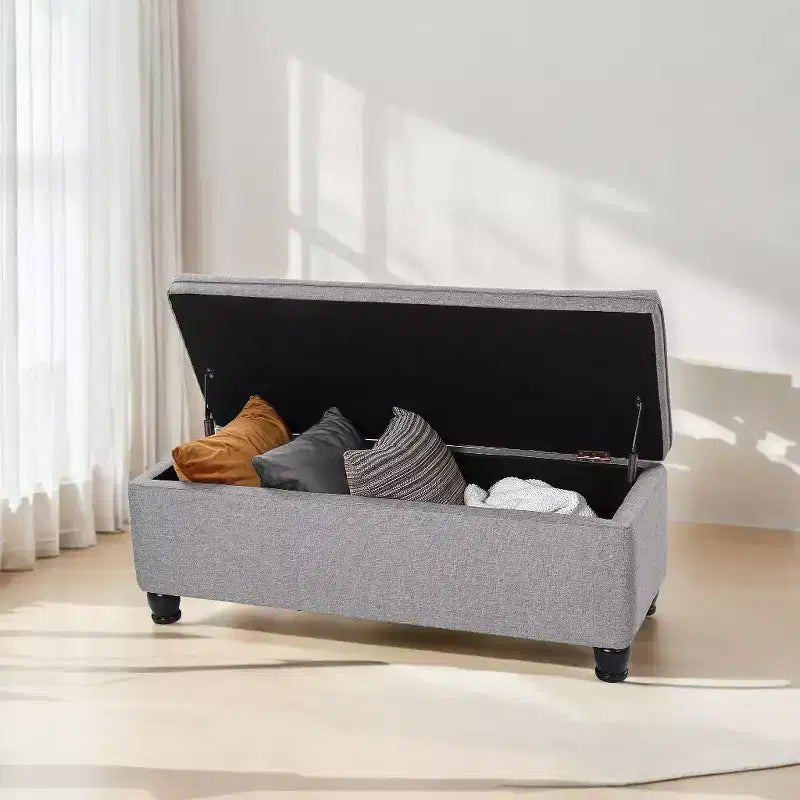 Banc de rangement ottoman, banc de rangement, banc en tissu pour entrée ou chambre, supporte 150 kg pour chambre et salon