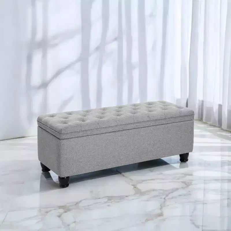 Banc de rangement ottoman, banc de rangement, banc en tissu pour entrée ou chambre, supporte 150 kg pour chambre et salon