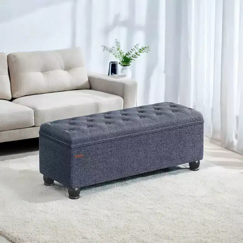 Banc de rangement ottoman, banc de rangement, banc en tissu pour entrée ou chambre, supporte 150 kg pour chambre et salon