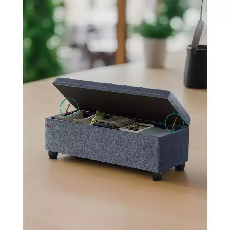 Banc de rangement ottoman, banc de rangement, banc en tissu pour entrée ou chambre, supporte 150 kg pour chambre et salon