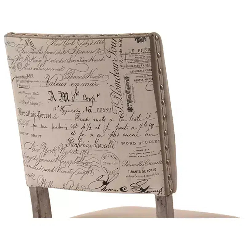Chaise de salle à manger Birmingham Script en bois flotté avec clous décoratifs, lot de 2