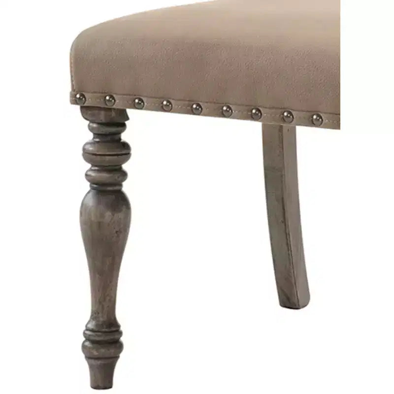 Chaise de salle à manger Birmingham Script en bois flotté avec clous décoratifs, lot de 2