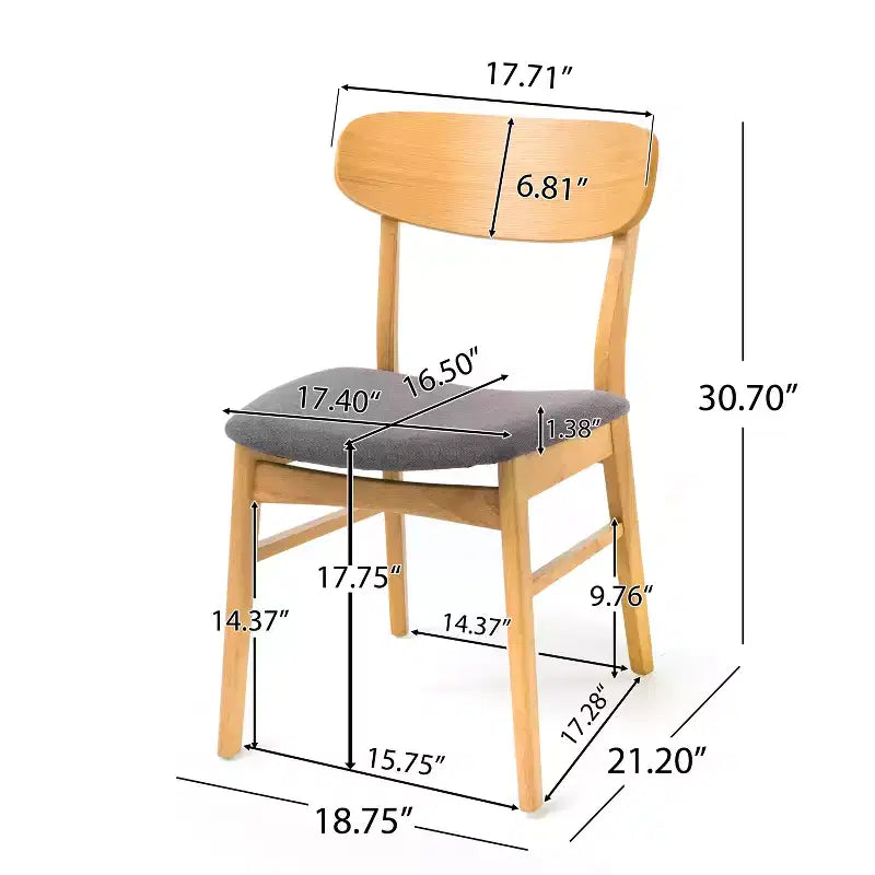 Ensemble de salle à manger GDFStudio Balfern 5 pièces, style moderne du milieu du siècle, en bois et rembourré
