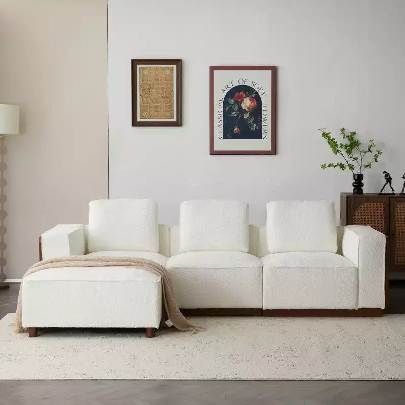 Christopher Knight Home Canapé d'angle en L rembourré Gianna avec oreillers, beige/marron