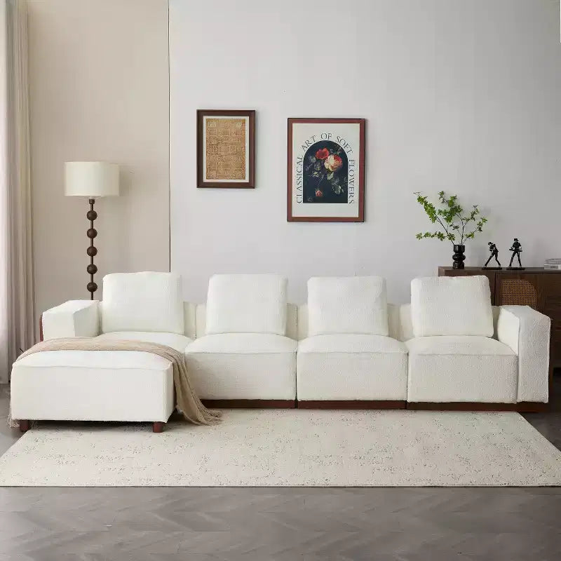 Christopher Knight Home Canapé d'angle en L rembourré Avery avec oreillers, beige/marron
