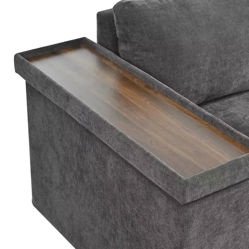 Canapé sectionnel 91,5W, canapé-lit escamotable avec accoudoir de rangement -Christopher Knight Home