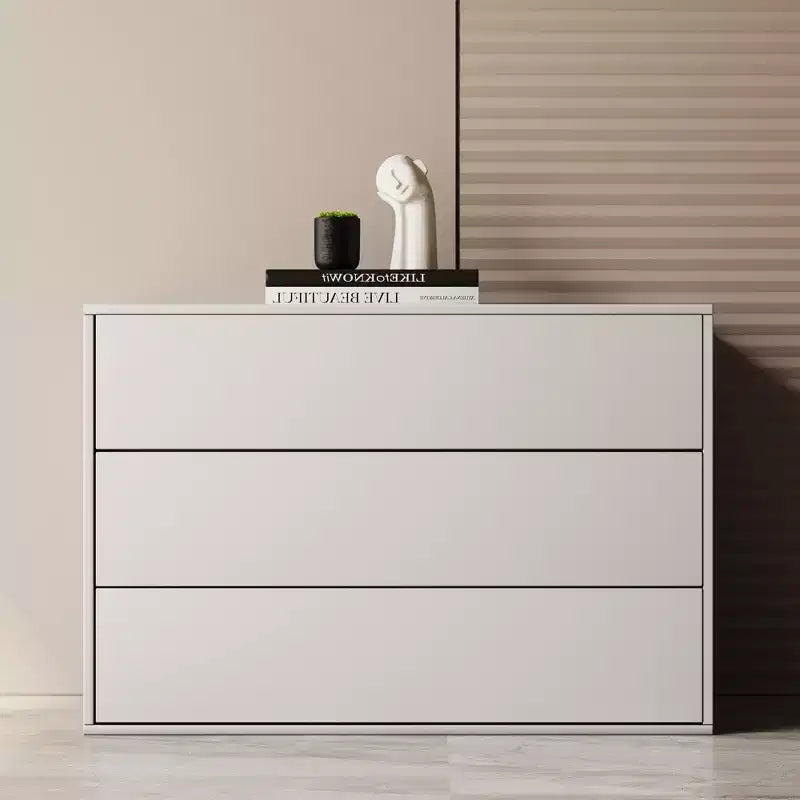 Luck Live Armoire de rangement moderne empilable de 80 cm, adaptée au salon et à la chambre à coucher, blanc ivoire