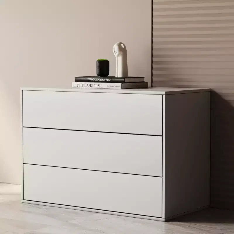 Luck Live Armoire de rangement moderne empilable de 80 cm, adaptée au salon et à la chambre à coucher, blanc ivoire
