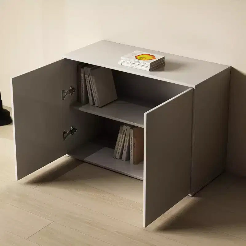Luck Live Armoire de rangement moderne empilable de 80 cm, adaptée au salon et à la chambre à coucher, blanc ivoire