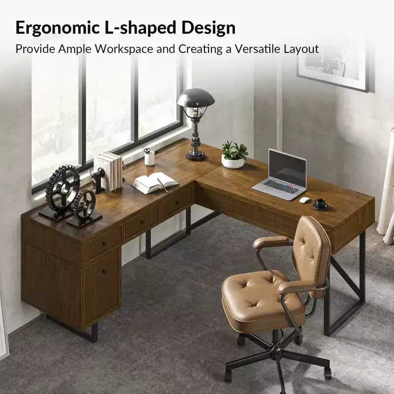 Bureau d'angle Cyill avec plateau relevable | ART OF LIVING DESIGNS