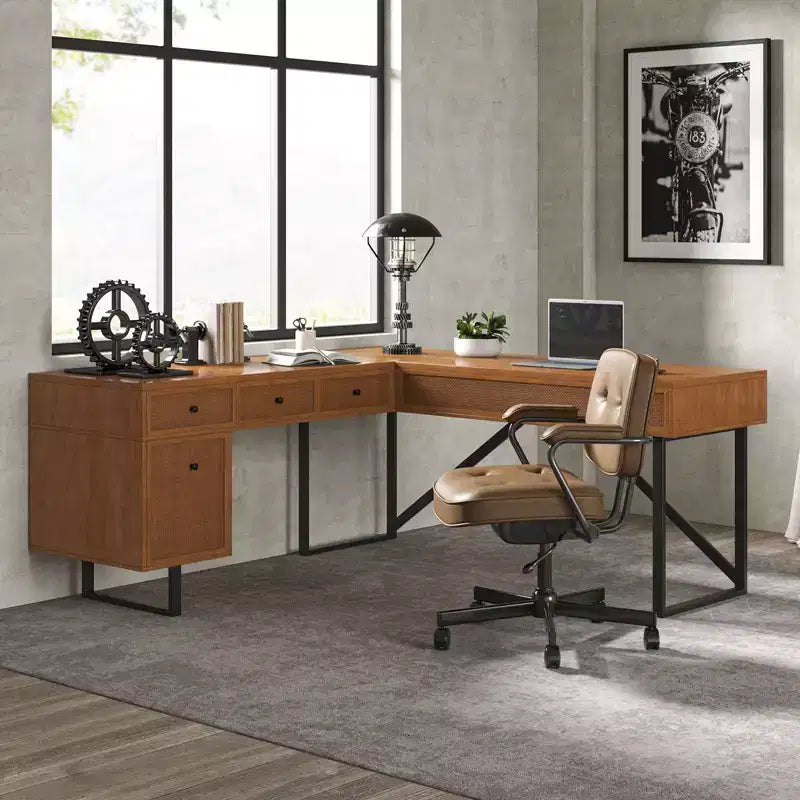 Bureau d'angle Cyill avec plateau relevable | ART OF LIVING DESIGNS