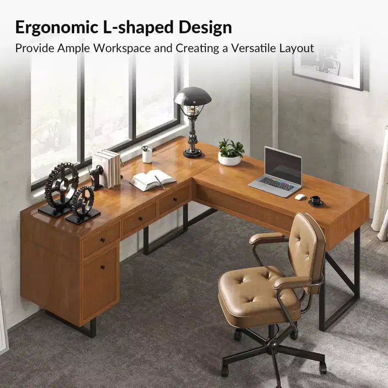 Bureau d'angle Cyill avec plateau relevable | ART OF LIVING DESIGNS