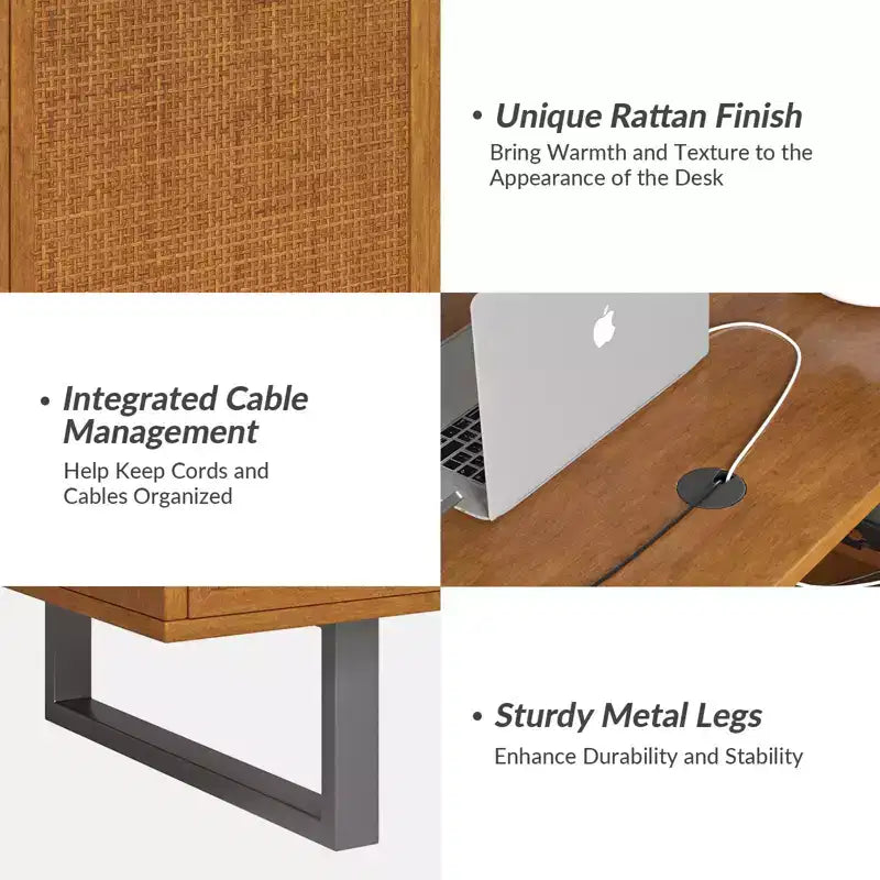 Bureau d'angle Cyill avec plateau relevable | ART OF LIVING DESIGNS