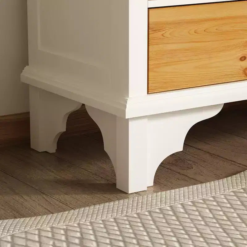 Famapy Meuble d'Appoint Blanc, Style Européen Sculpté Floral, Porte en Verre Magnétique