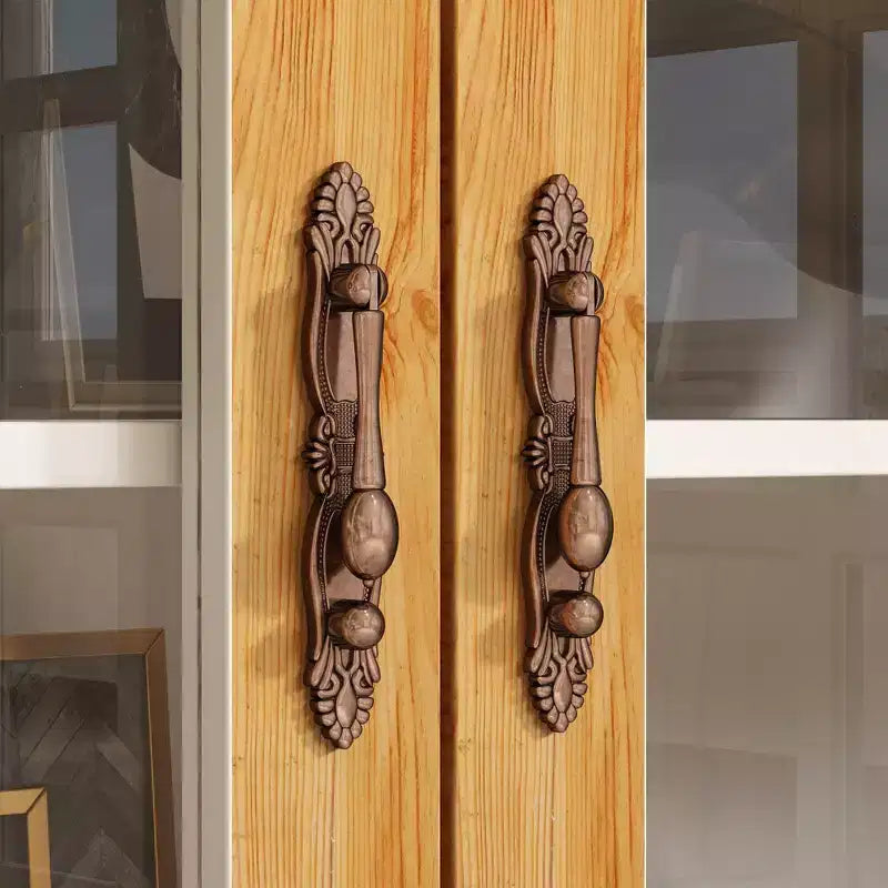 Famapy Meuble d'Appoint Blanc, Style Européen Sculpté Floral, Porte en Verre Magnétique