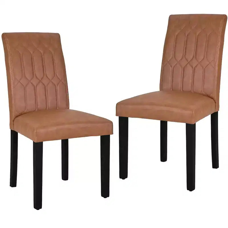 VECELO Chaises de salle à manger lot de 2/4/6 Chaises Parsons avec dossier solide Chaises de salle à manger rembourrées Marron/Beige/Café