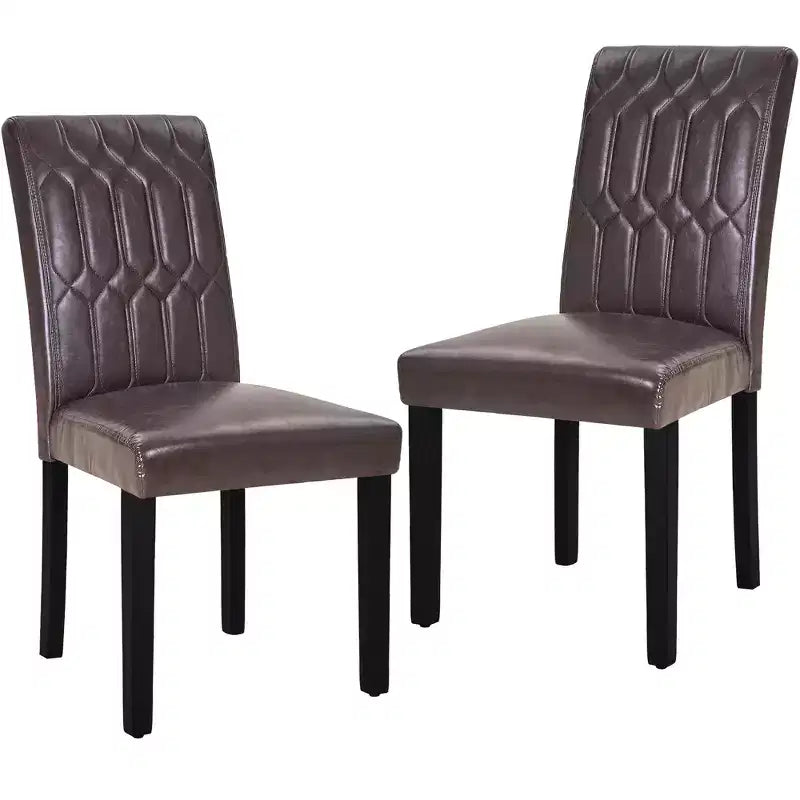 VECELO Chaises de salle à manger lot de 2/4/6 Chaises Parsons avec dossier solide Chaises de salle à manger rembourrées Marron/Beige/Café