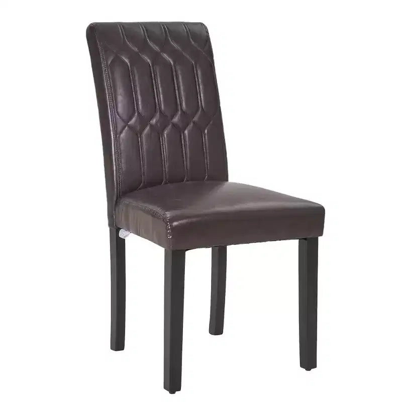 VECELO Chaises de salle à manger lot de 2/4/6 Chaises Parsons avec dossier solide Chaises de salle à manger rembourrées Marron/Beige/Café