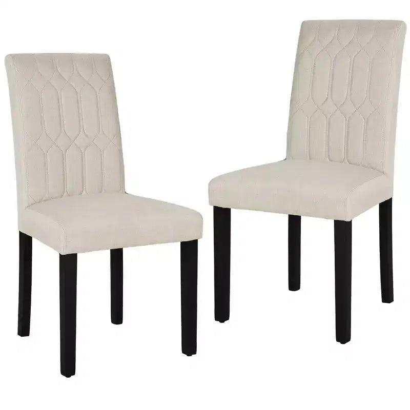 VECELO Dining Chairs Set of 2/4/6 Parsons Chairs with Solid Back Upholstered Dining Chairs Brown/Beige/Coffee