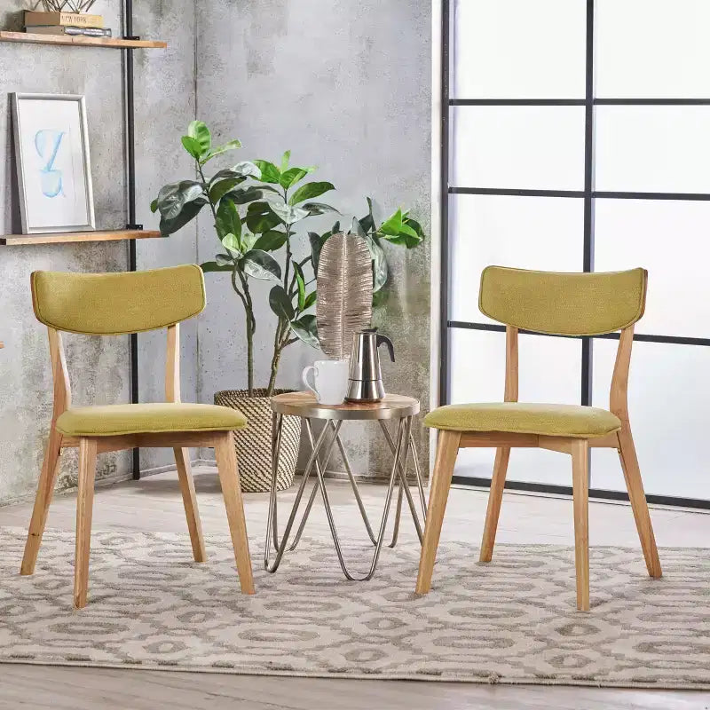 GDFStudio Chaises de salle à manger rembourrées Crystal en bois d'hévéa (Lot de 2)