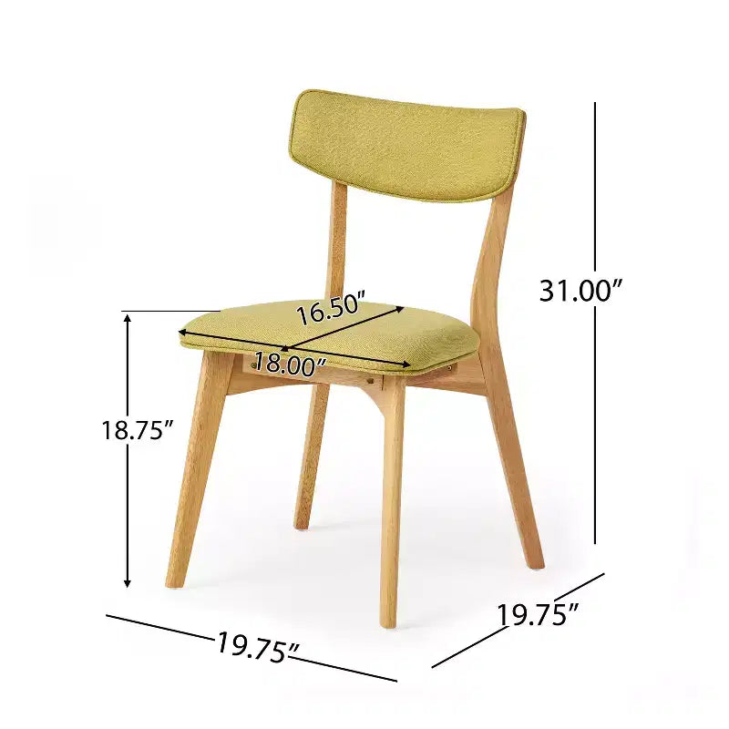GDFStudio Chaises de salle à manger rembourrées Crystal en bois d'hévéa (Lot de 2)
