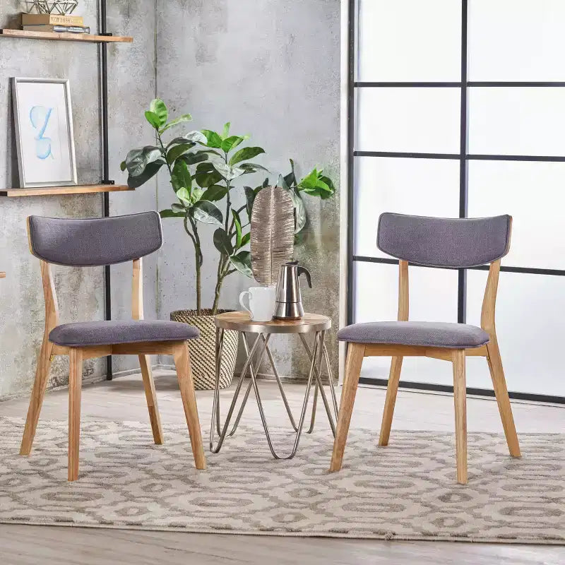 GDFStudio Chaises de salle à manger rembourrées Crystal en bois d'hévéa (Lot de 2)