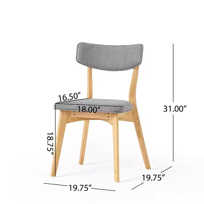GDFStudio Chaises de salle à manger rembourrées Crystal en bois d'hévéa (Lot de 2)