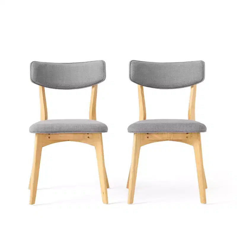 GDFStudio Crystal Rubberwood Upholstered Dining Chairs (Set of 2)