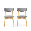 GDFStudio Crystal Rubberwood Upholstered Dining Chairs (Set of 2)