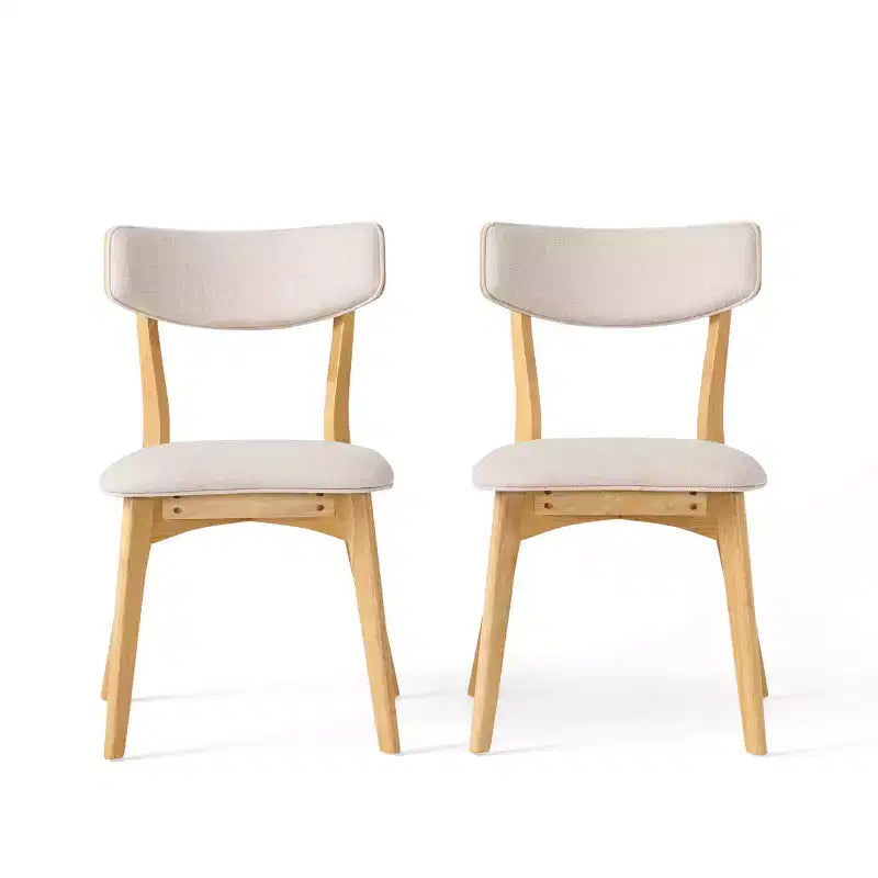 GDFStudio Chaises de salle à manger rembourrées Crystal en bois d'hévéa (Lot de 2)