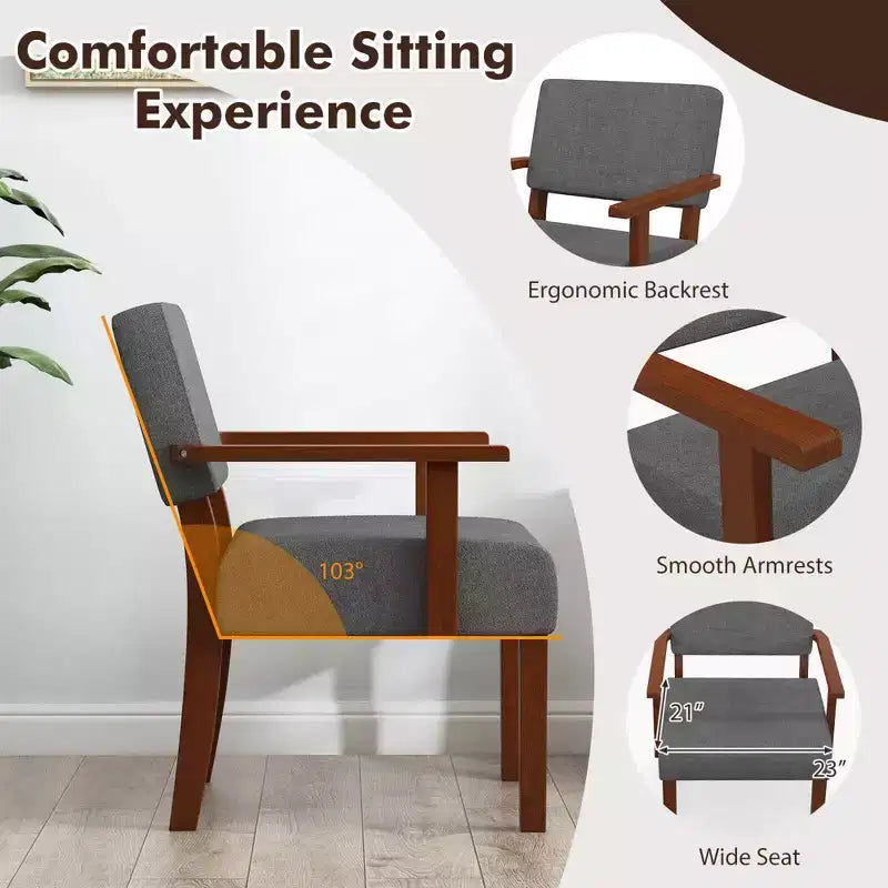 Fauteuil d'appoint Costway style Mid-Century en lin avec assise et dossier rembourrés pour salon, bleu/gris