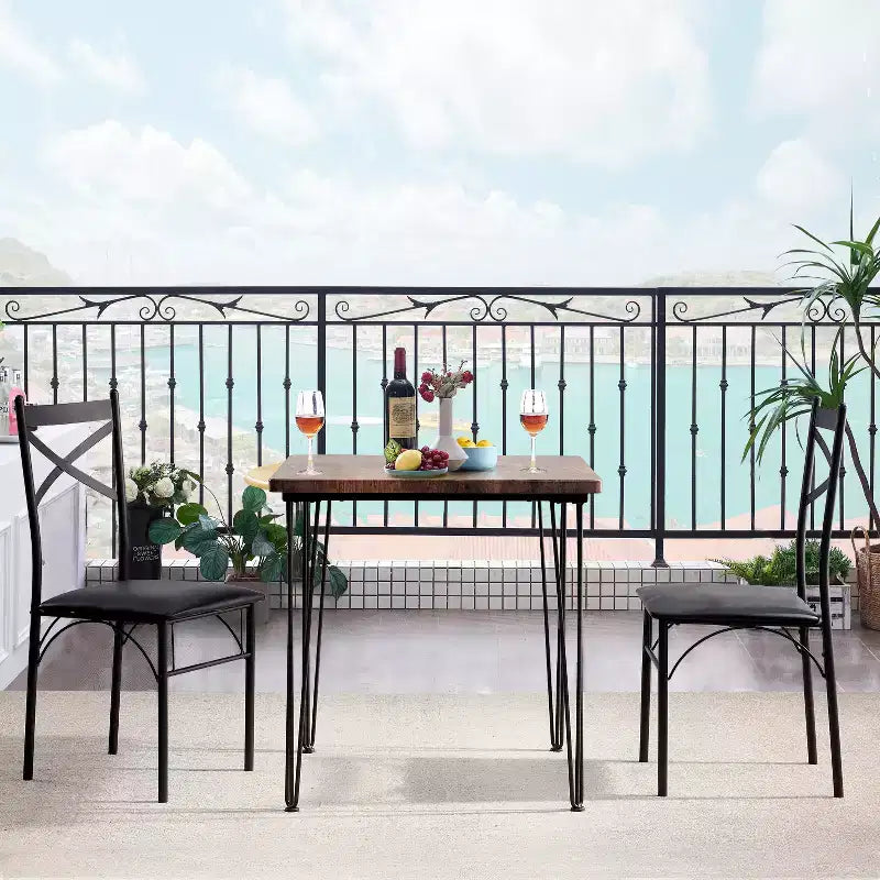 Ensemble de salle à manger VECELO, ensemble table et chaises 3/5 pièces avec 2/4 chaises rembourrées pour petit espace, appartement