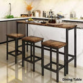 Whisen Farmhouse 4-Piece Counter Height Dining Table Set with 3 Stools