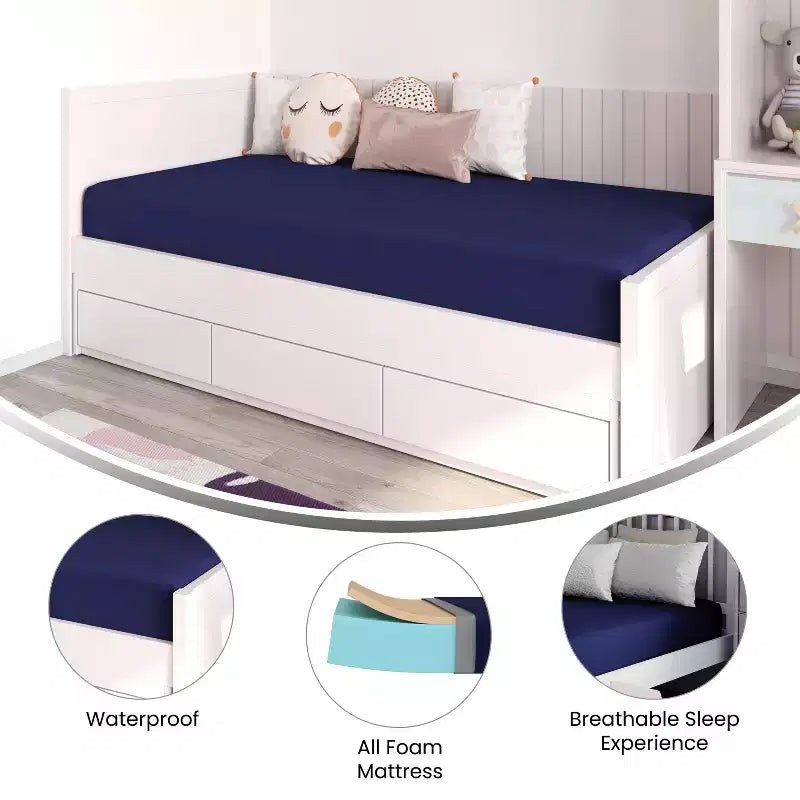 Matelas en mousse à mémoire de forme résistant à l'eau Emma et Oliver avec housse à fermeture éclair