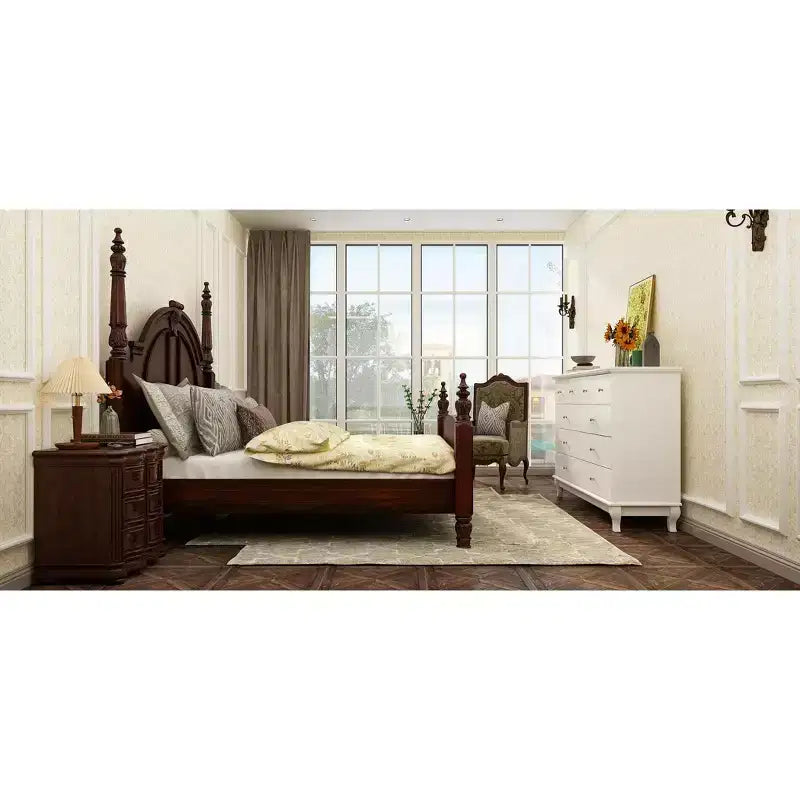 Commode horizontale Hitow à 10 tiroirs avec poignées rondes en métal, commode moderne