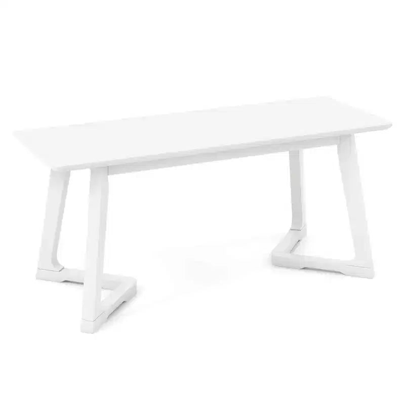 Costway 1/2 PCS 42 Modern Entryway Bench with Rubber Wood Legs Smooth Seating Area Easy Assembly