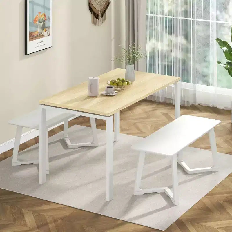 Costway Banc d'entrée moderne 42 po, 1/2 pièces, avec pieds en bois d'hévéa, assise lisse, montage facile
