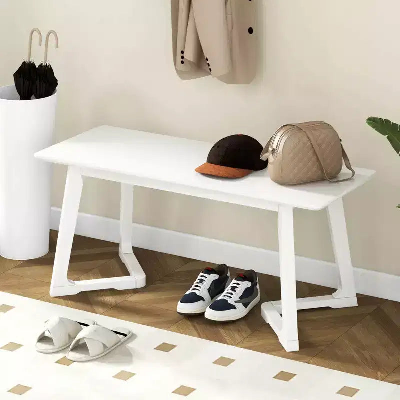 Costway Banc d'entrée moderne 42 po, 1/2 pièces, avec pieds en bois d'hévéa, assise lisse, montage facile