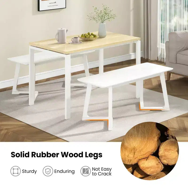 Costway Banc d'entrée moderne 42 po, 1/2 pièces, avec pieds en bois d'hévéa, assise lisse, montage facile