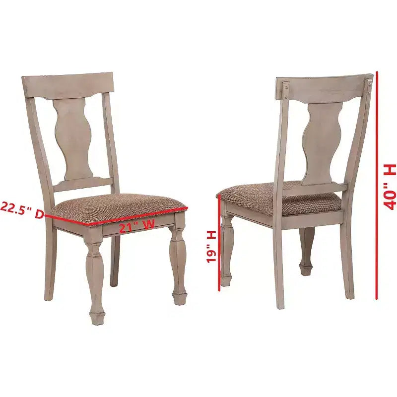 Chaises de salle à manger Kings Brand Almon, en bois bicolore marron, rembourrées, lot de 2