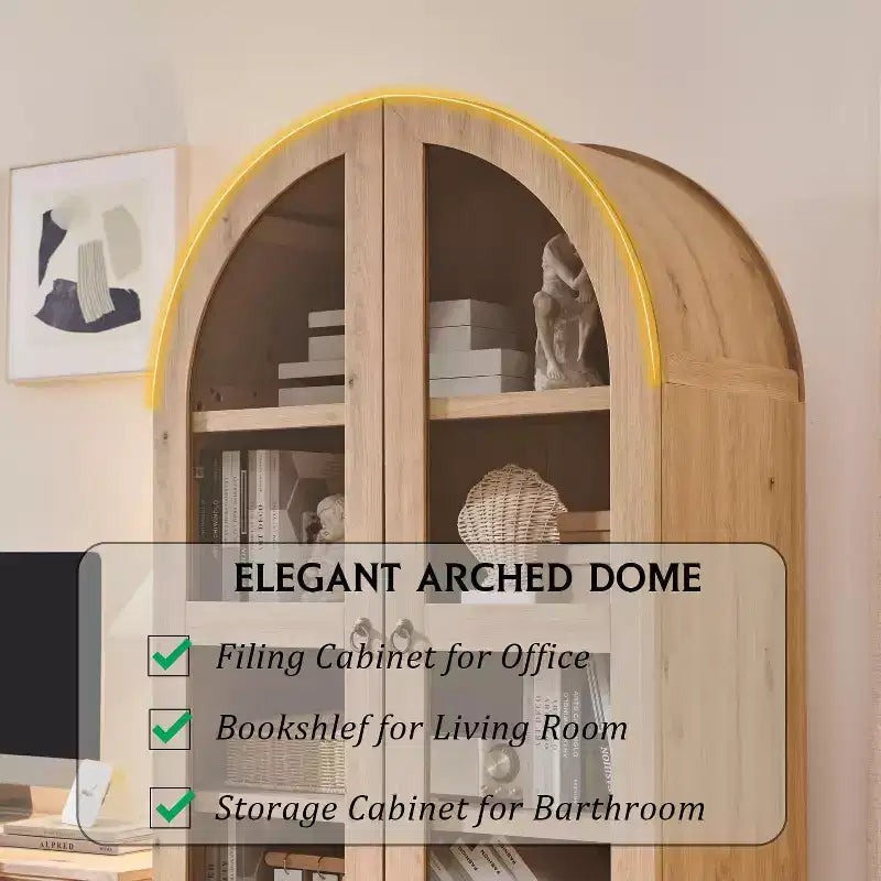 Meuble de rangement haut de 71 po pour garde-manger avec 2 tiroirs et étagères réglables et portes vitrées, armoire de cuisine de style ferme moderne