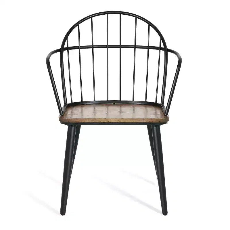 Christopher Knight Home Aura, ensemble de salle à manger moderne 5 pièces avec piètement en métal, marron clair/noir