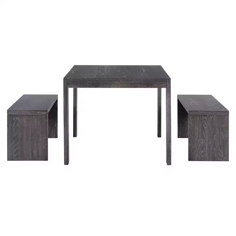 Ensemble de salle à manger 3 pièces style ferme, table de salle à manger et 2 bancs pour salle à manger, cuisine et salon - ModernLuxe
