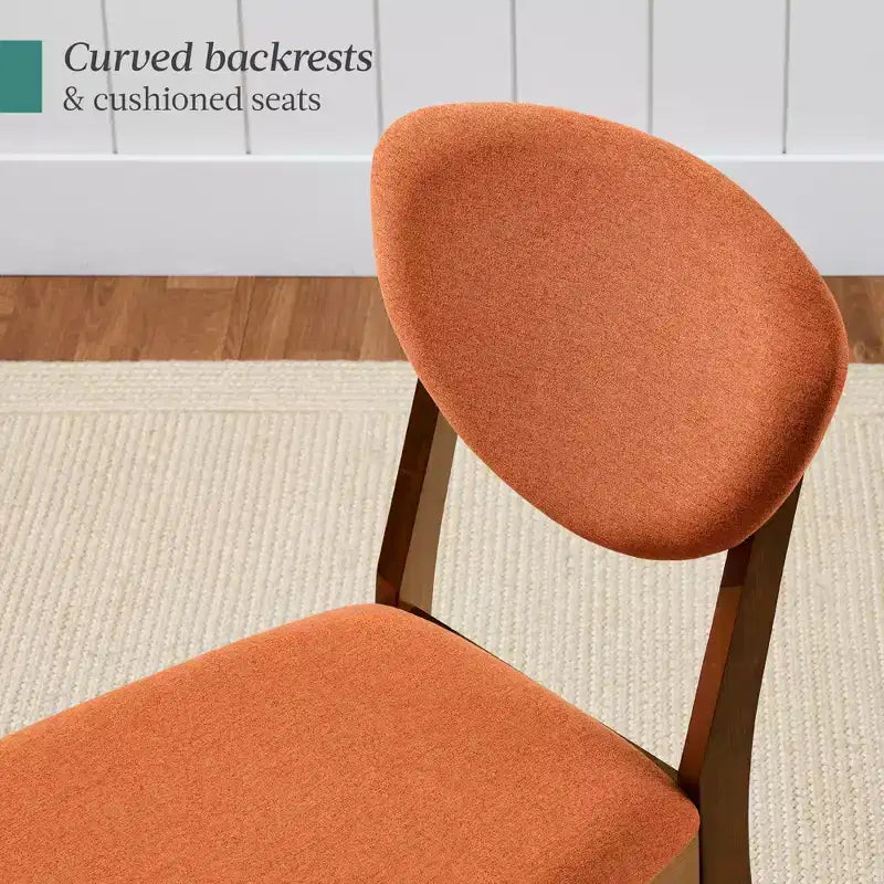 Ensemble de 2 chaises de salle à manger en bois et tissu, style moderne du milieu du siècle, de la marque Best Choice Products